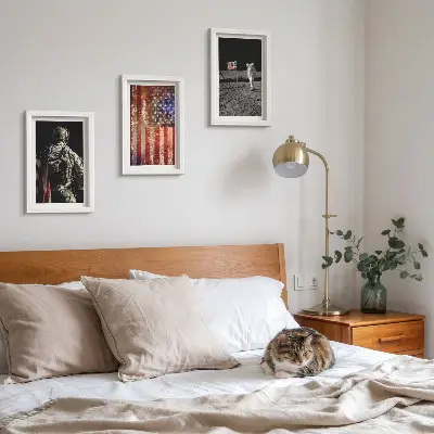 Photo frame wall gallery set with American flag theme