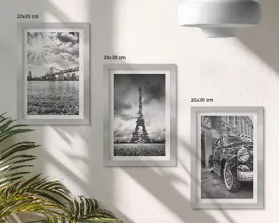 3-Piece Wall Art Set city views with bridges, the Eiffel Tower, and a classic car