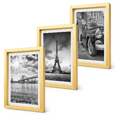 3-Piece Wall Art Set city views with bridges, the Eiffel Tower, and a classic car