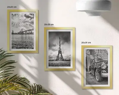3-Piece Wall Art Set city views with bridges, the Eiffel Tower, and a classic car