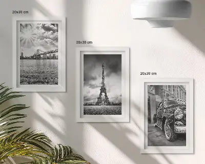 3-Piece Wall Art Set city views with bridges, the Eiffel Tower, and a classic car