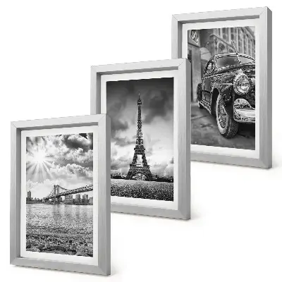 3-piece wall art set City views, bridges, Eiffel Tower, classic car