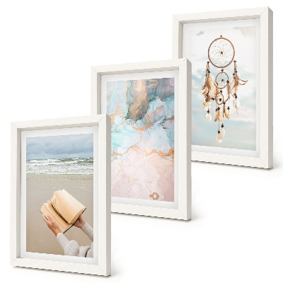 Photo frame wall Abstract sea reading book and boho dream catcher