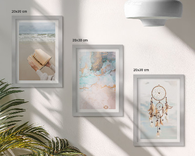 Photo frame wall Abstract sea reading book and boho dream catcher