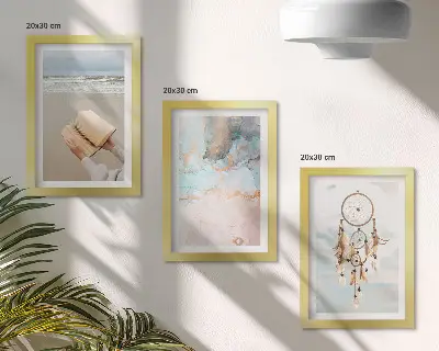 Photo frame wall gallery set with abstract sea, reading book, and boho dream catcher prints