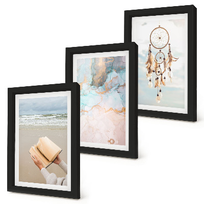 Photo frame wall Abstract sea reading book and boho dream catcher