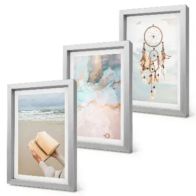 Photo frame wall gallery set with abstract sea, reading book, and boho dream catcher prints