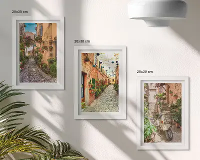 3-piece wall art set charming Italian street scene with flowers