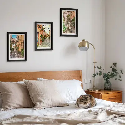 3-piece wall art set charming Italian street scene with flowers