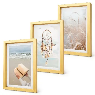 Photo frame wall gallery set peaceful landscapes and delicate summer views in boho style