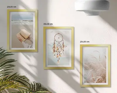 Photo frame wall gallery set peaceful landscapes and delicate summer views in boho style