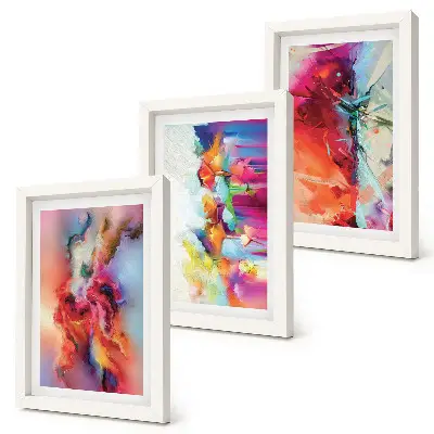 Photo frame wall Colorful abstractions with dynamic forms and shapes