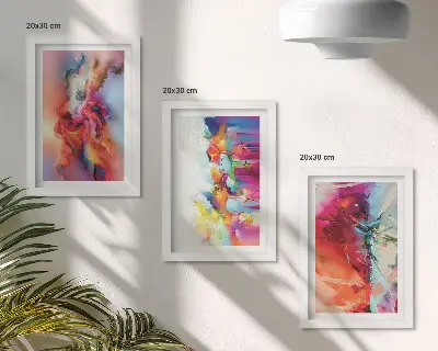 Photo frame wall Colorful abstractions with dynamic forms and shapes