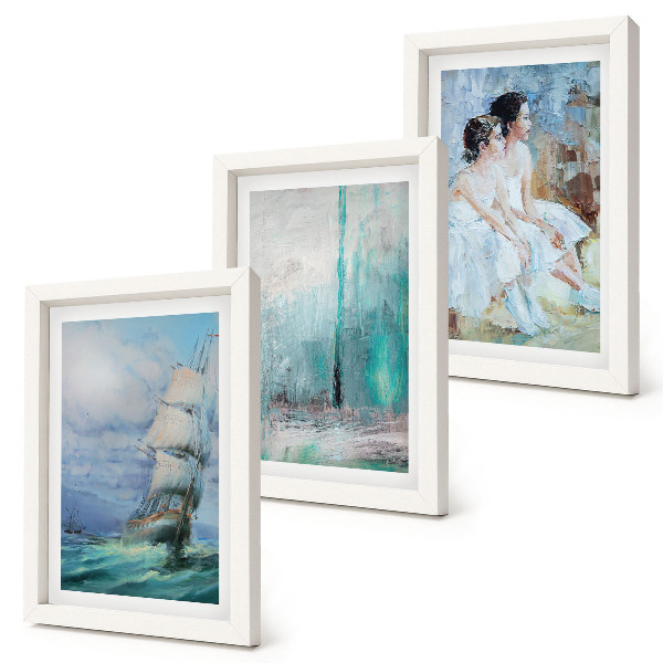 Photo frame wall Ship at sea abstract portrait of dancers