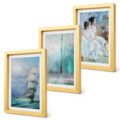 Photo frame wall Ship at sea abstract portrait of dancers