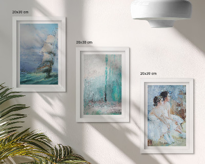 Photo frame wall Ship at sea abstract portrait of dancers