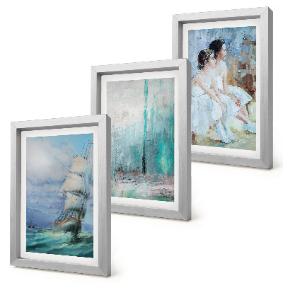 Photo frame wall Ship at sea abstract portrait of dancers