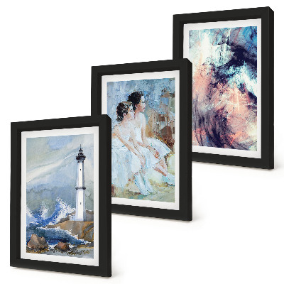 Photo frame wall Painted abstract lighthouse and dancers