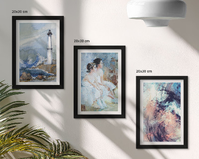 Photo frame wall Painted abstract lighthouse and dancers