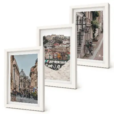 3-piece wall art set Charming city streets with views of the port and buildings