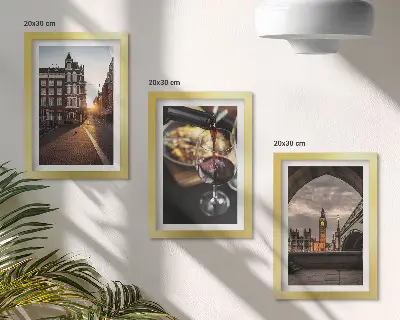 Photo frame wall gallery set featuring cityscapes, food, and London landmarks