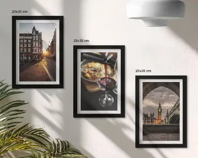 Photo frame wall gallery set featuring cityscapes, food, and London landmarks