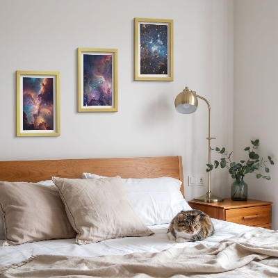 3-piece wall art set Space landscapes with stars and nebulae
