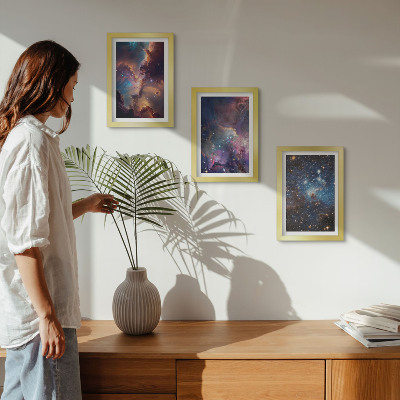 3-piece wall art set Space landscapes with stars and nebulae