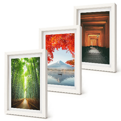 Photo frame wall Bamboo forest Mount Fuji torii path landscapes of Japan