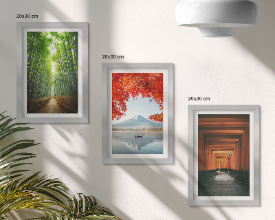 Photo frame wall Bamboo forest Mount Fuji torii path landscapes of Japan
