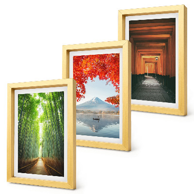 Photo frame wall Bamboo forest Mount Fuji torii path landscapes of Japan