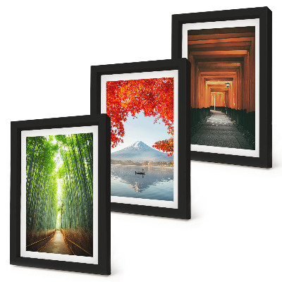 Photo frame wall Bamboo forest Mount Fuji torii path landscapes of Japan