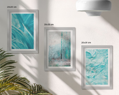 Photo frame wall Shades of blue in delicate abstract patterns