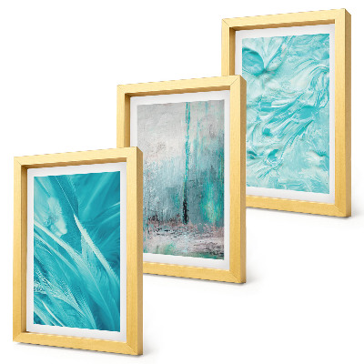 Photo frame wall Shades of blue in delicate abstract patterns