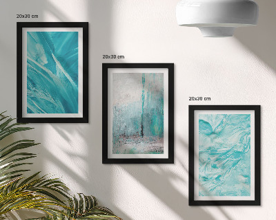 Photo frame wall Shades of blue in delicate abstract patterns