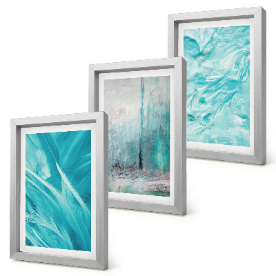 Photo frame wall Shades of blue in delicate abstract patterns