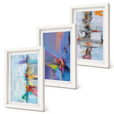 Framed triptych Abstract compositions painting style