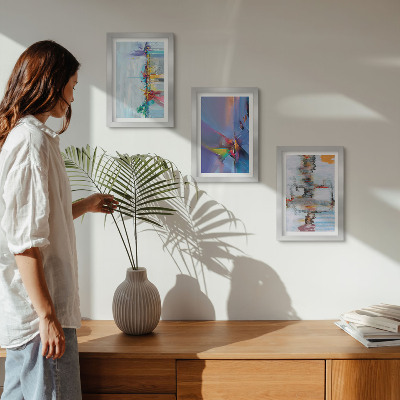 Framed triptych Abstract compositions painting style