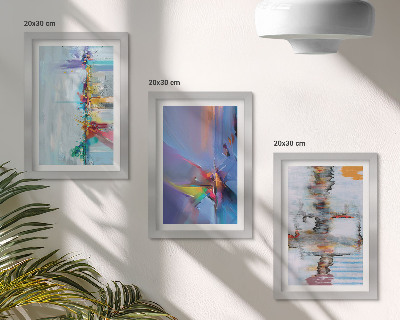 Framed triptych Abstract compositions painting style