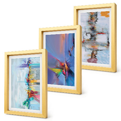 Framed triptych Abstract compositions painting style