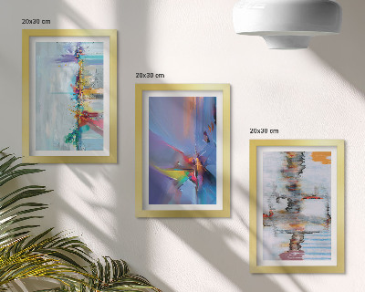 Framed triptych Abstract compositions painting style
