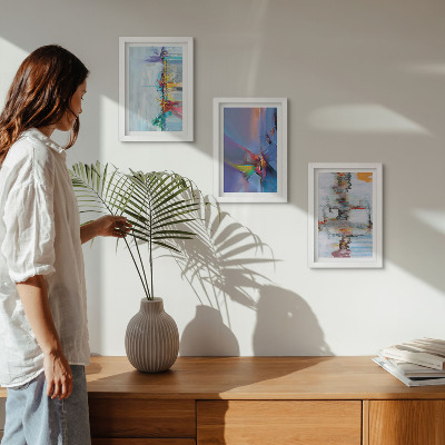 Framed triptych Abstract compositions painting style