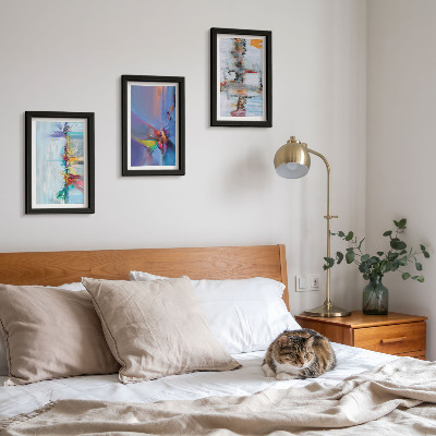 Framed triptych Abstract compositions painting style