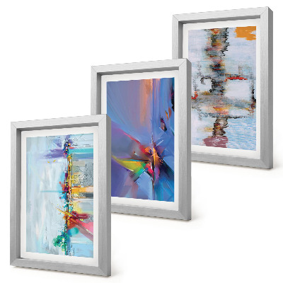 Framed triptych Abstract compositions painting style