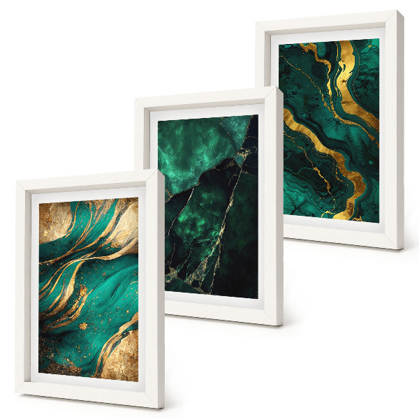3-piece wall art set Elegant abstract stone patterns