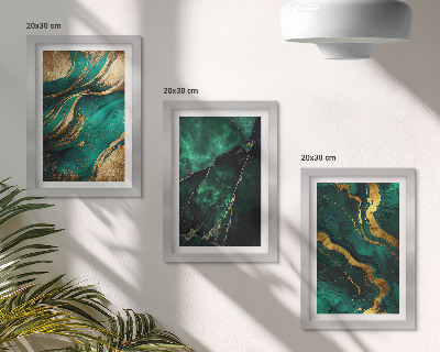 3-piece wall art set Elegant abstract stone patterns