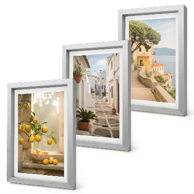 Photo frame wall Citrus tree view from the window and seaside architecture