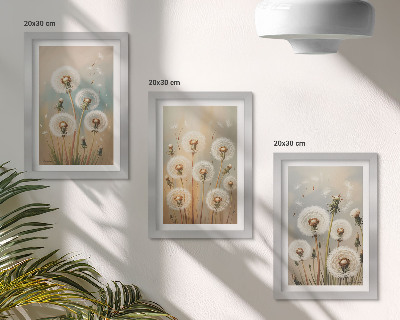 Photo frame wall Dandelion flowers against a background of pastel colors