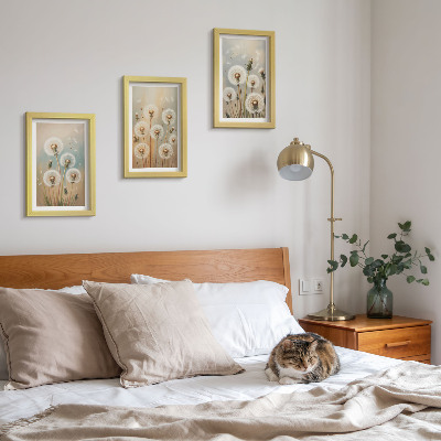 Photo frame wall Dandelion flowers against a background of pastel colors