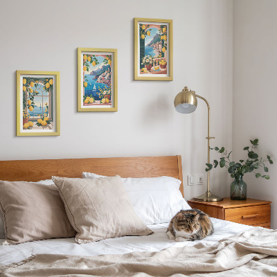 Photo frame wall Sea view window with Italian lemons